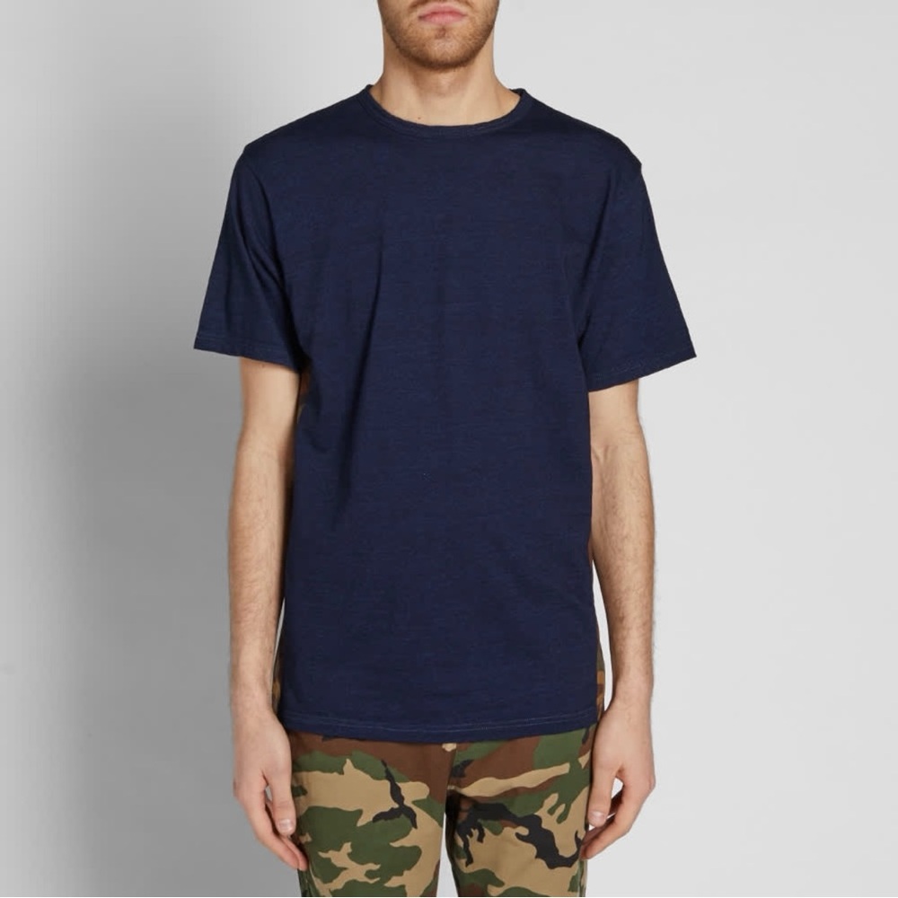 SOPHNET. Camouflage Side Panel Indigo Tee